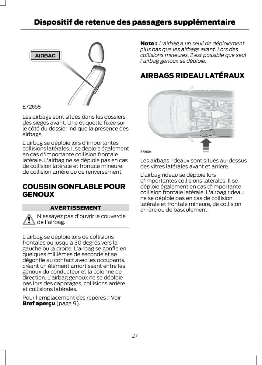 Ford B Max manuel du proprietaire / page 29