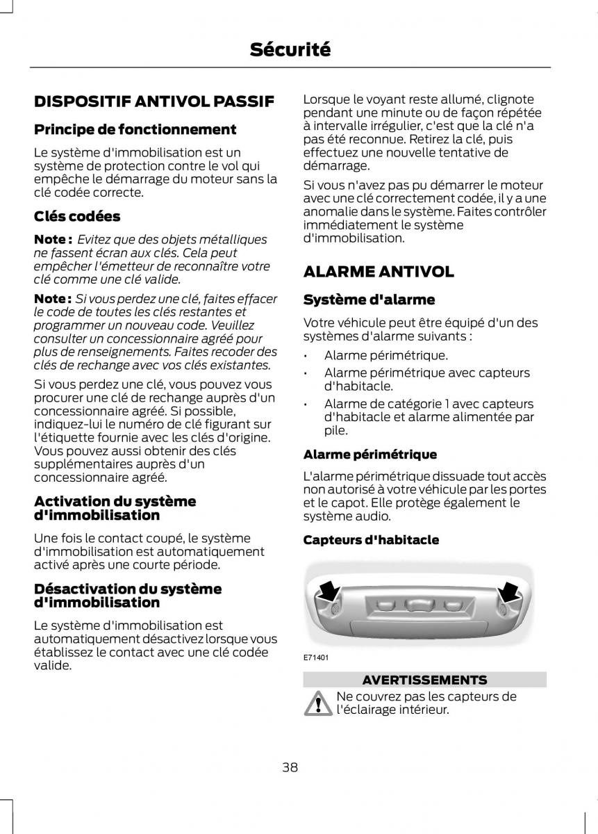 Ford B Max manuel du proprietaire / page 40