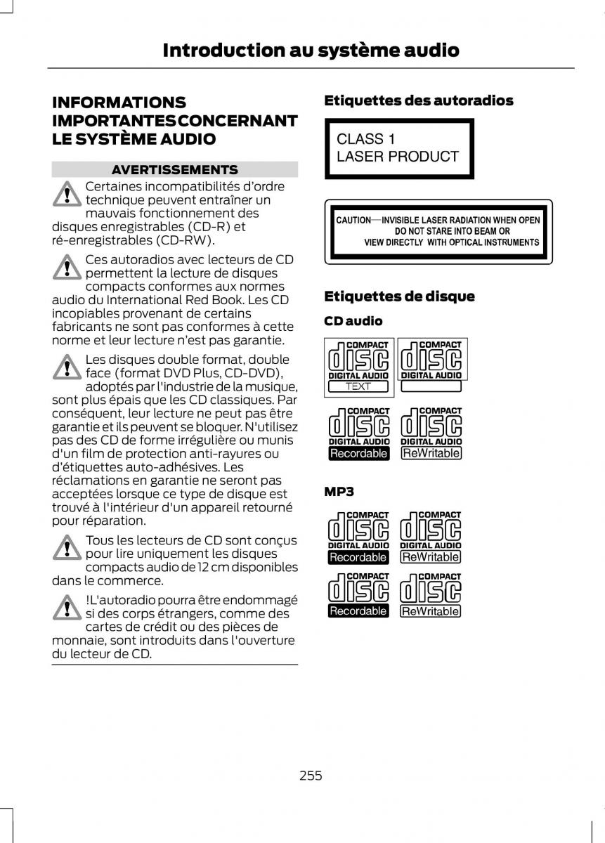 Ford C Max II 2 manuel du proprietaire / page 257