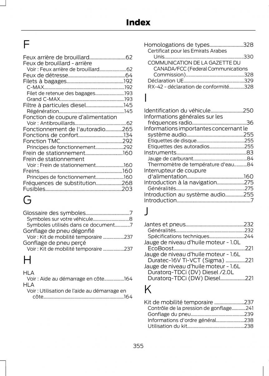 Ford C Max II 2 manuel du proprietaire / page 357