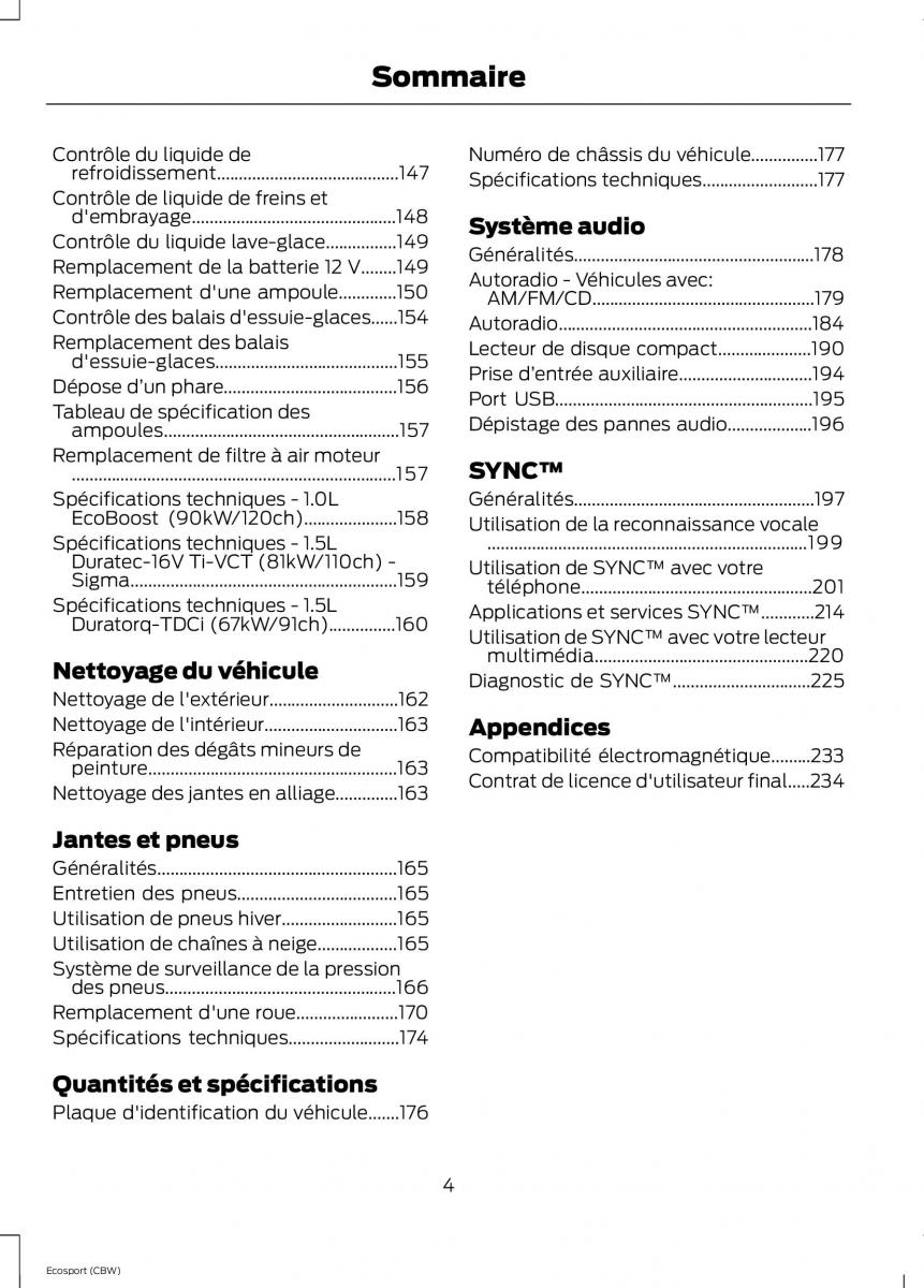 Ford Eco Sport II 2 manuel du proprietaire / page 6