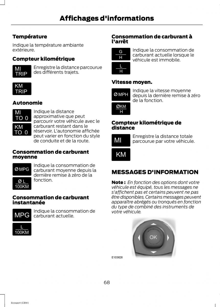 Ford Eco Sport II 2 manuel du proprietaire / page 70