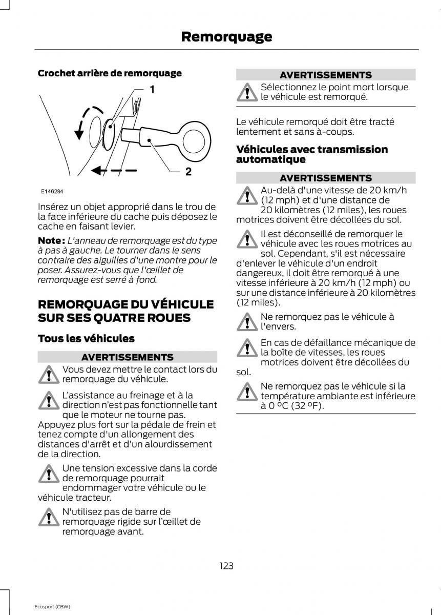 Ford Eco Sport II 2 manuel du proprietaire / page 125