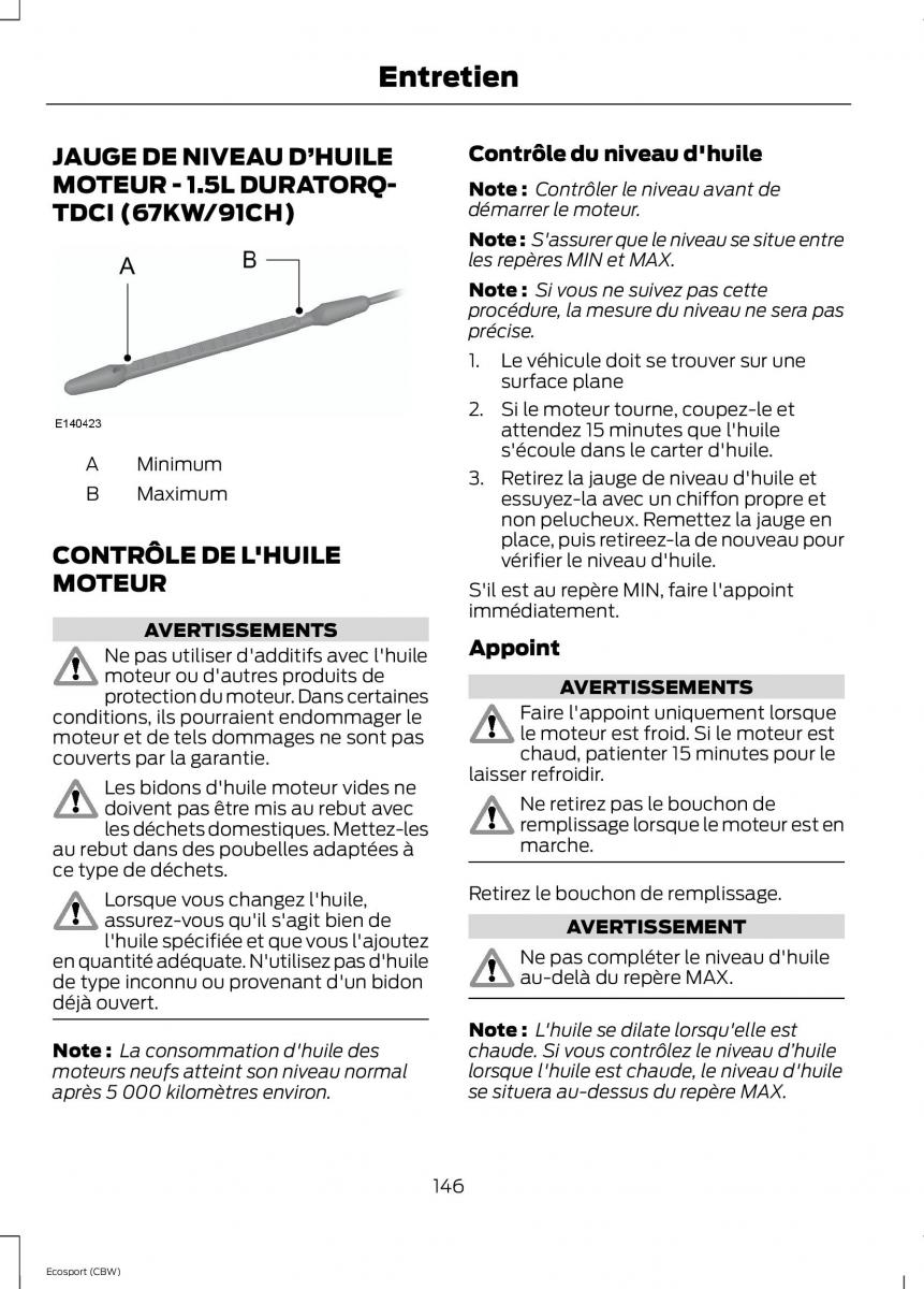 Ford Eco Sport II 2 manuel du proprietaire / page 148