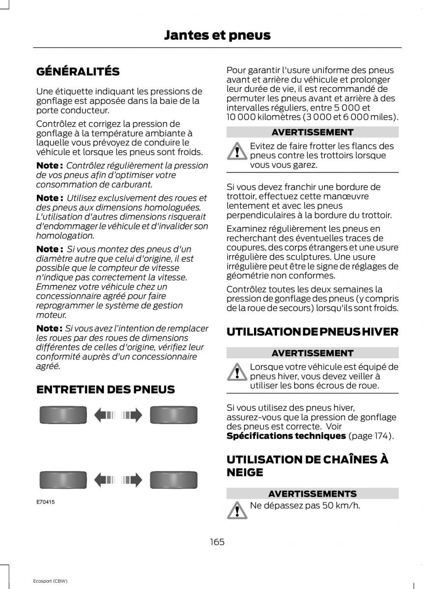 Ford Eco Sport II 2 manuel du proprietaire / page 167