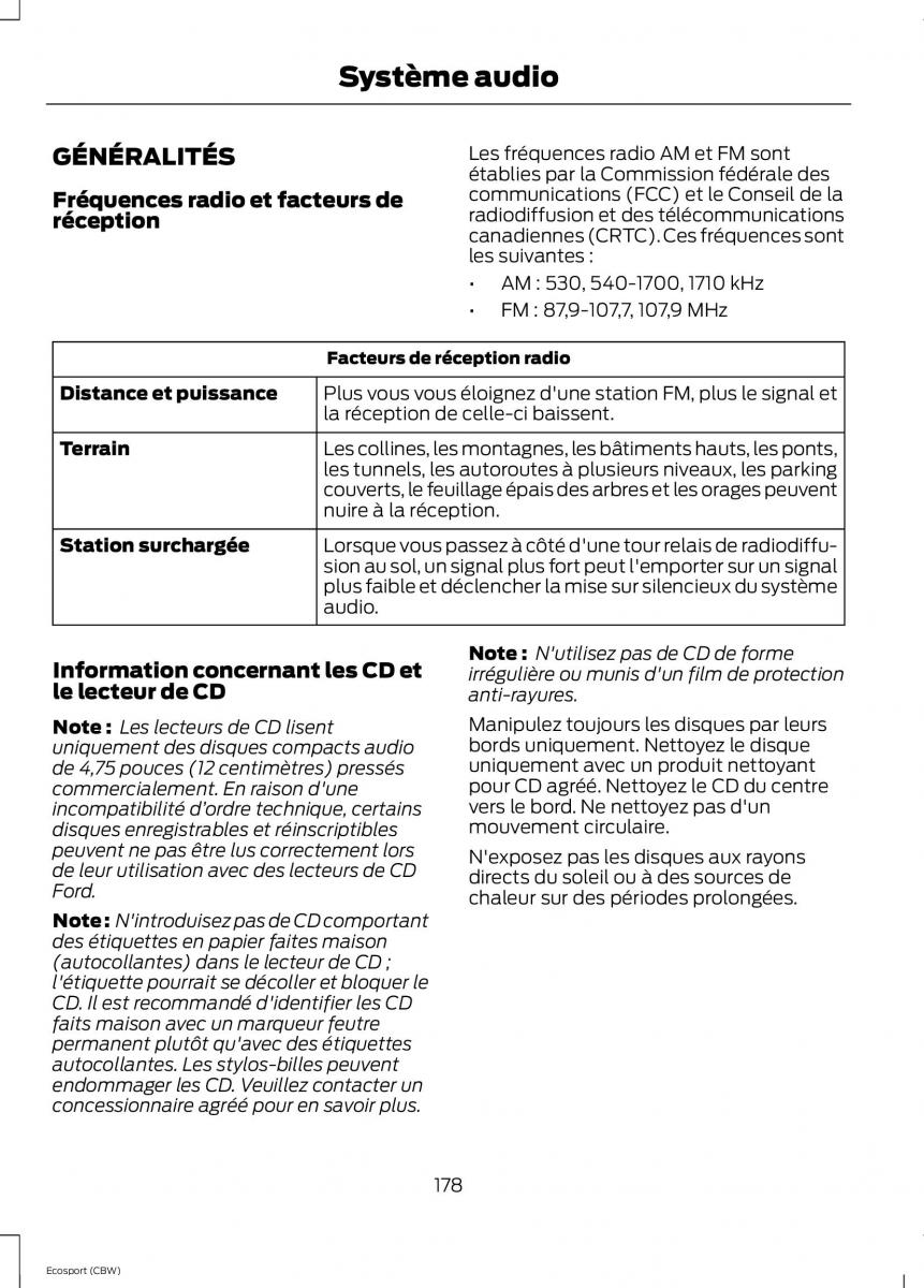 Ford Eco Sport II 2 manuel du proprietaire / page 180