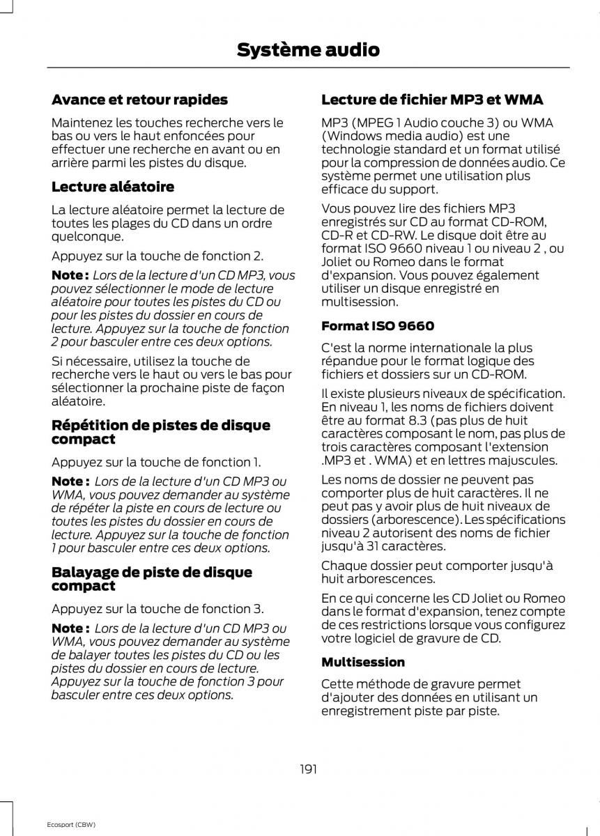 Ford Eco Sport II 2 manuel du proprietaire / page 193