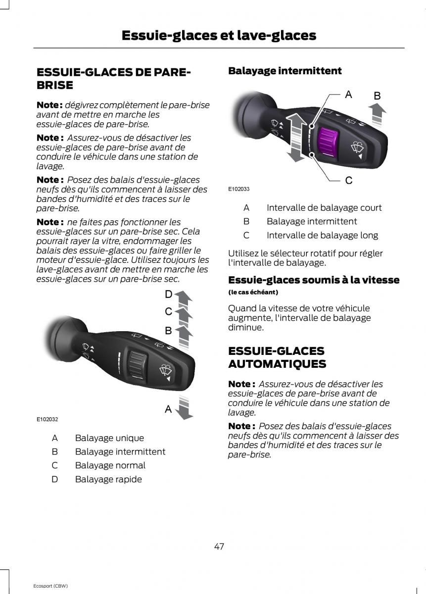 Ford Eco Sport II 2 manuel du proprietaire / page 49