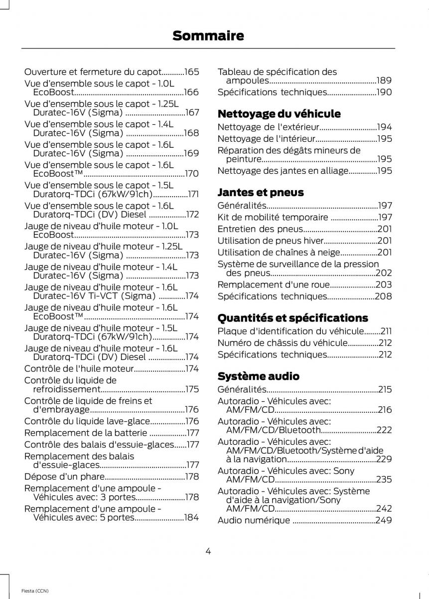 Ford Fiesta VII MK7 manuel du proprietaire / page 6