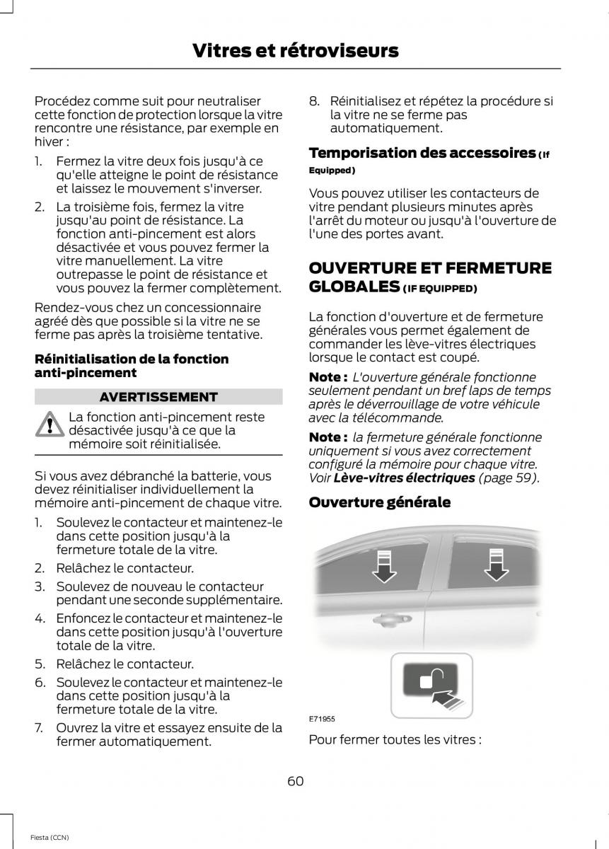 Ford Fiesta VII MK7 manuel du proprietaire / page 62