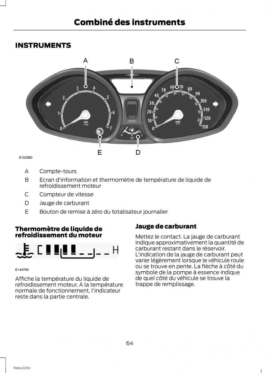 Ford Fiesta VII MK7 manuel du proprietaire / page 66