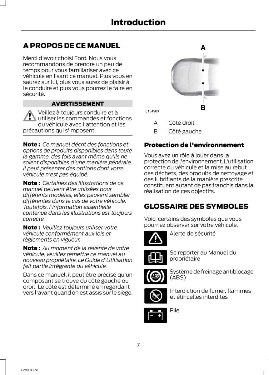 Ford Fiesta VII MK7 manuel du proprietaire / page 9