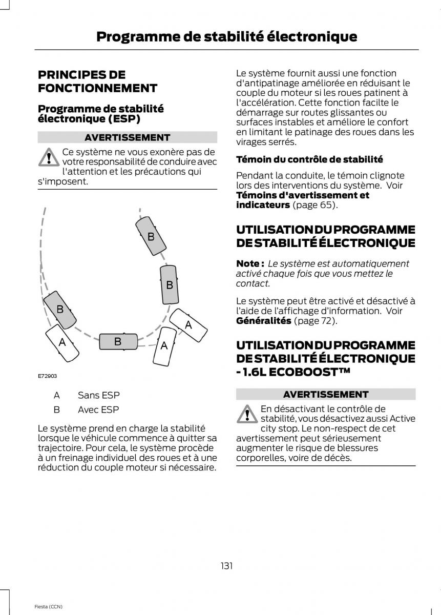 Ford Fiesta VII MK7 manuel du proprietaire / page 133