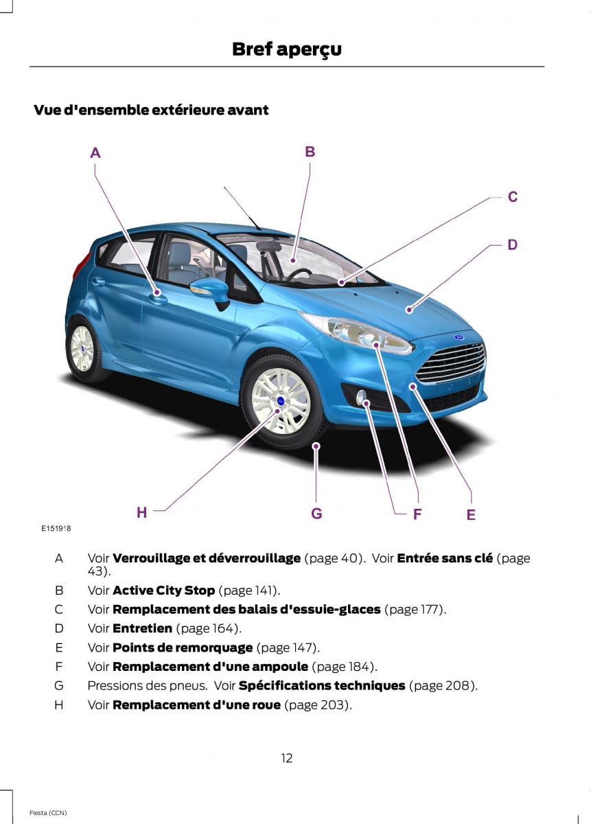 Ford Fiesta VII MK7 manuel du proprietaire / page 14