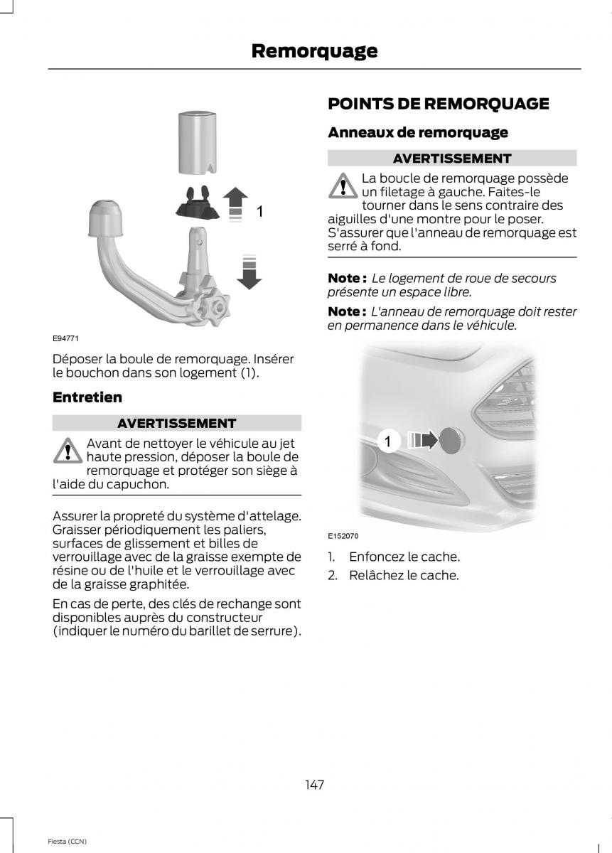 Ford Fiesta VII MK7 manuel du proprietaire / page 149