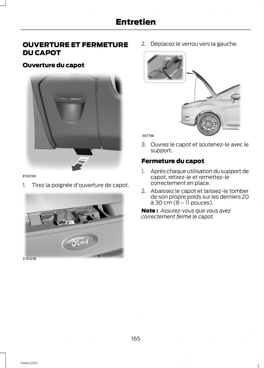 Ford Fiesta VII MK7 manuel du proprietaire / page 167