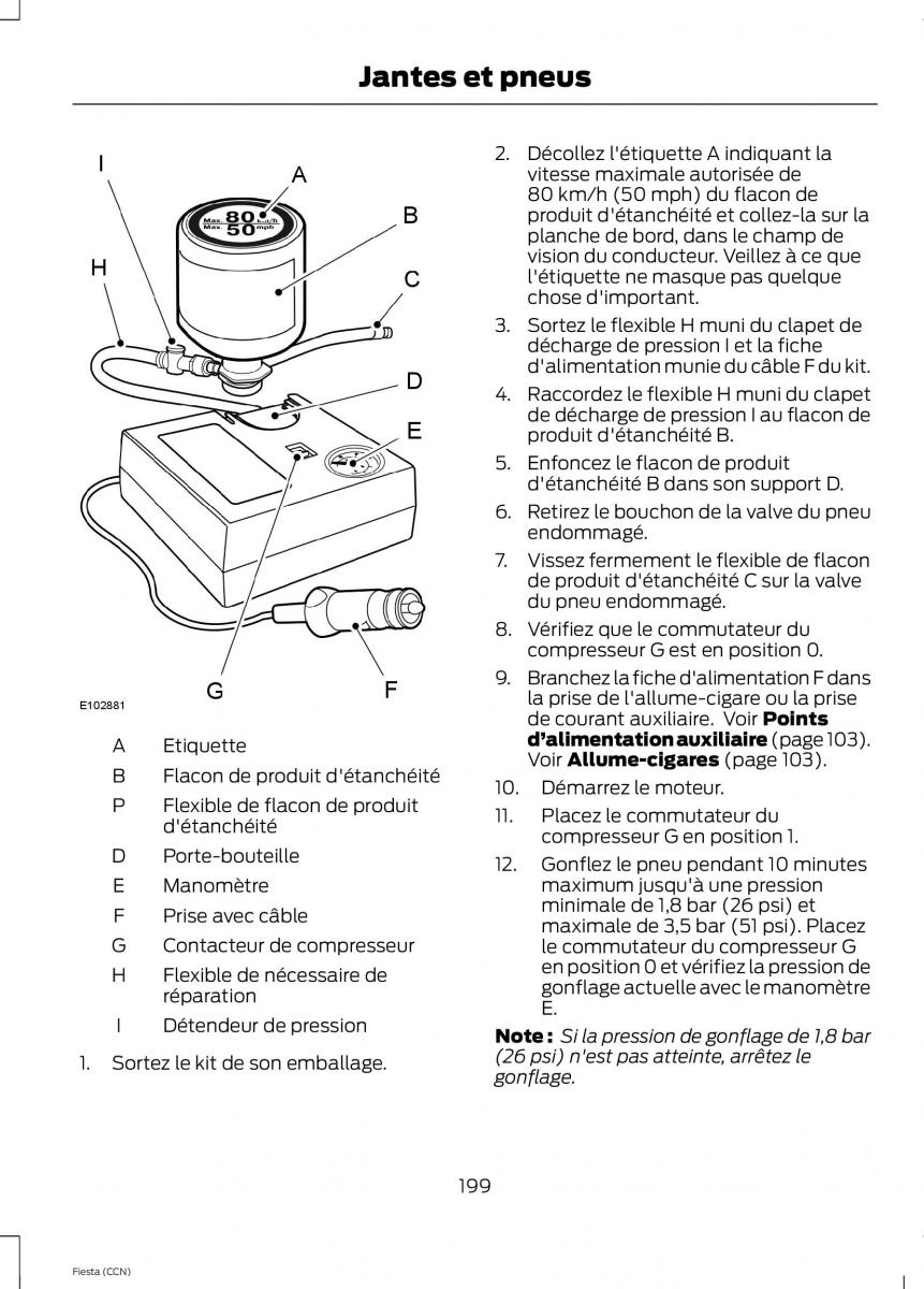 Ford Fiesta VII MK7 manuel du proprietaire / page 201