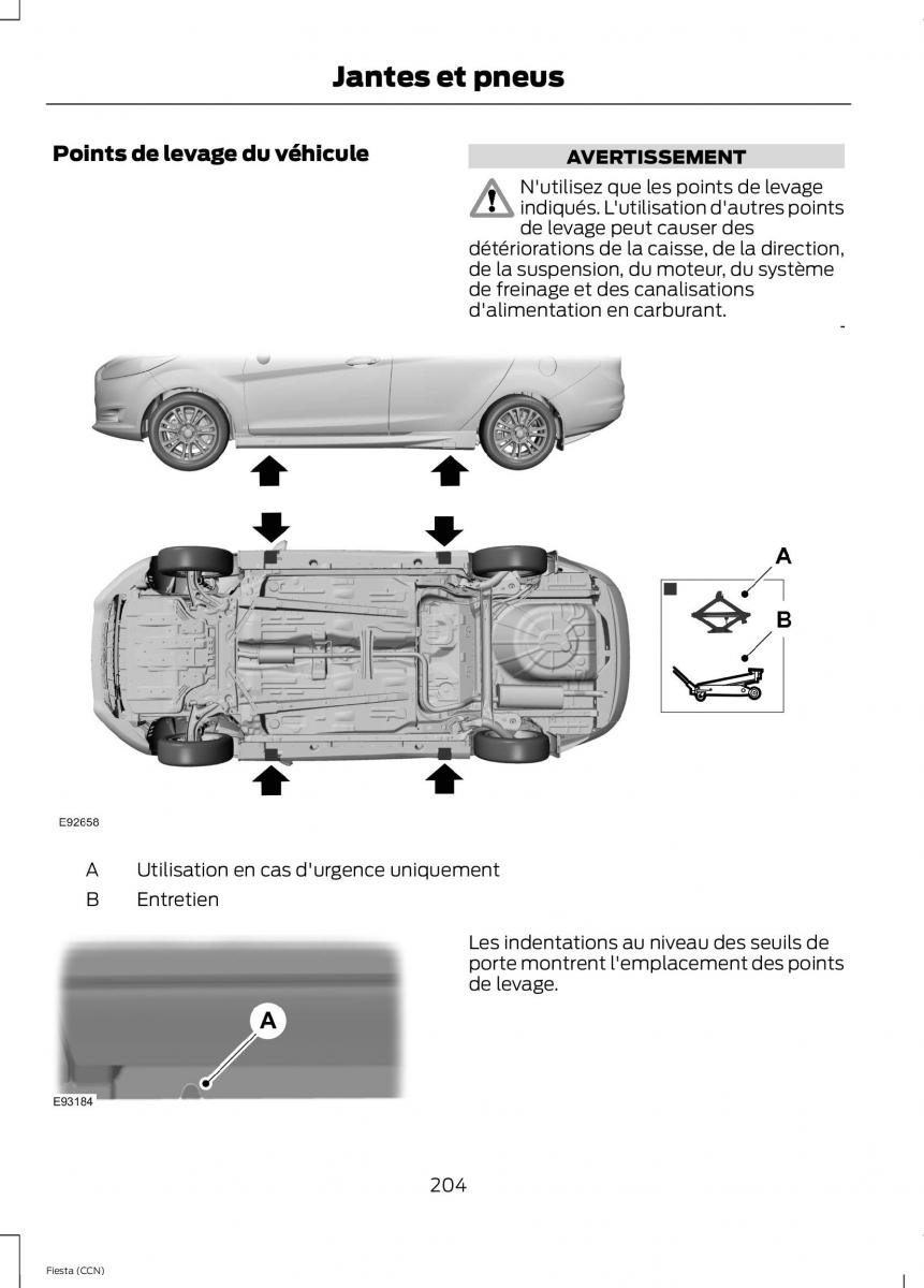 Ford Fiesta VII MK7 manuel du proprietaire / page 206