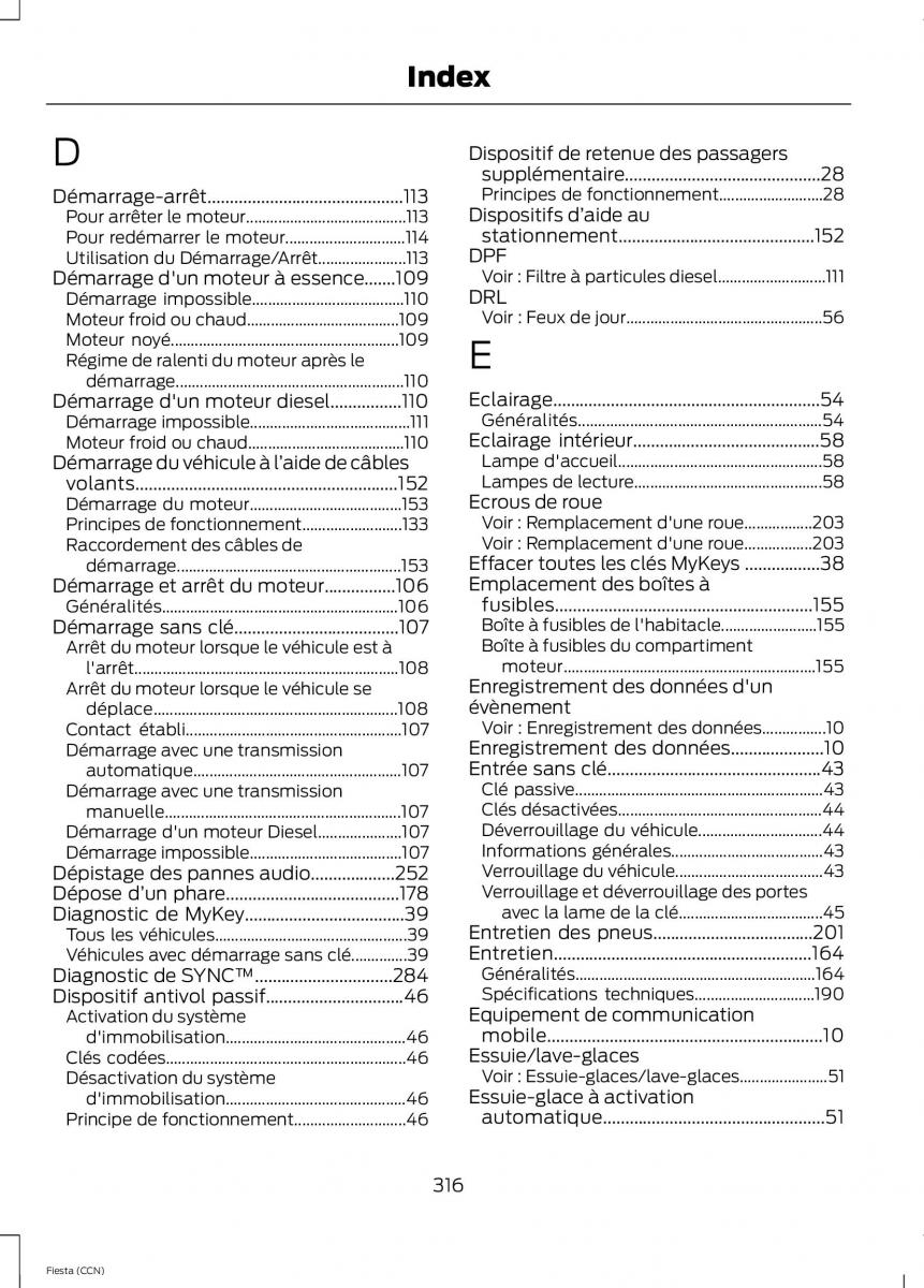 Ford Fiesta VII MK7 manuel du proprietaire / page 318