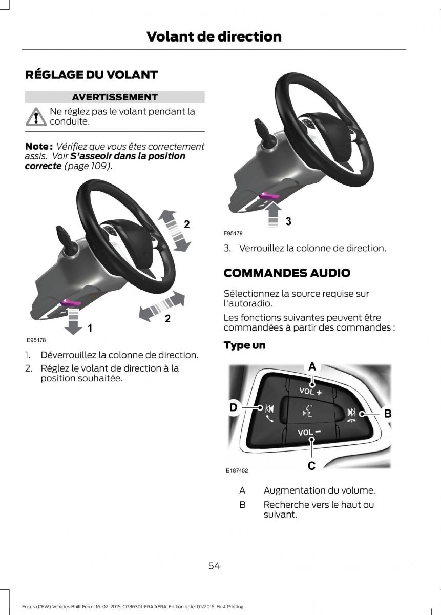 Ford Focus III 3 FL manuel du proprietaire / page 56