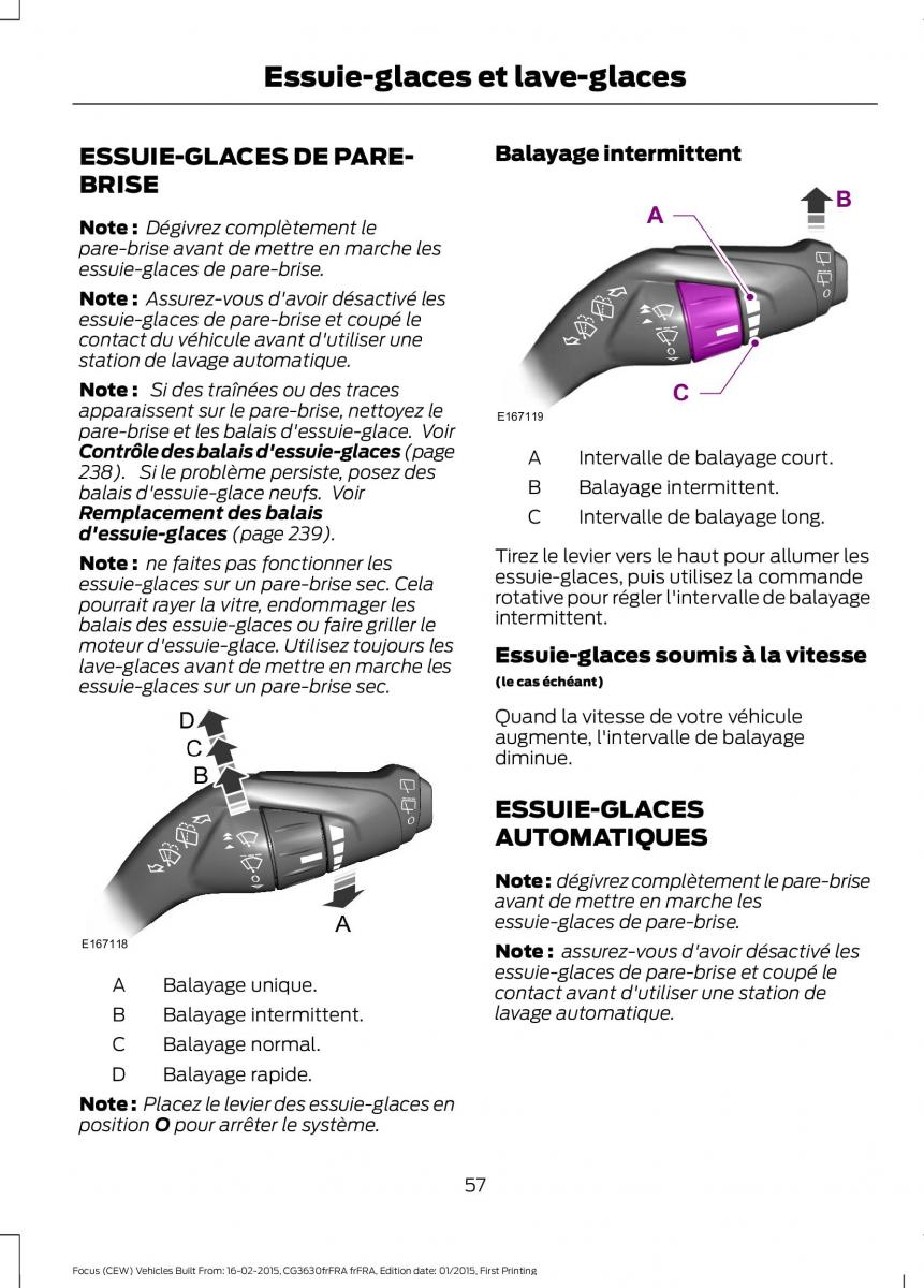 Ford Focus III 3 FL manuel du proprietaire / page 59