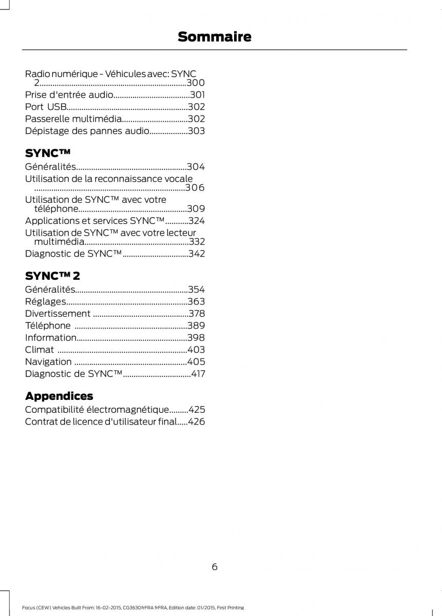 Ford Focus III 3 FL manuel du proprietaire / page 8