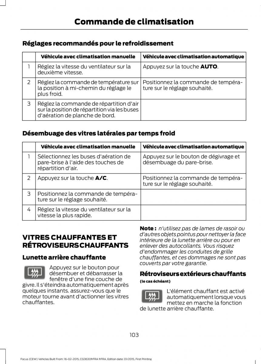 Ford Focus III 3 FL manuel du proprietaire / page 105