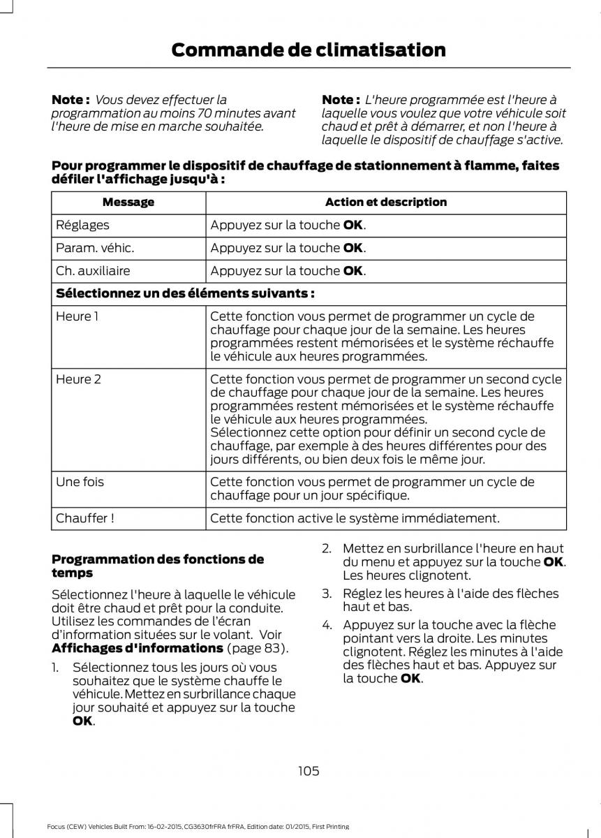 Ford Focus III 3 FL manuel du proprietaire / page 107