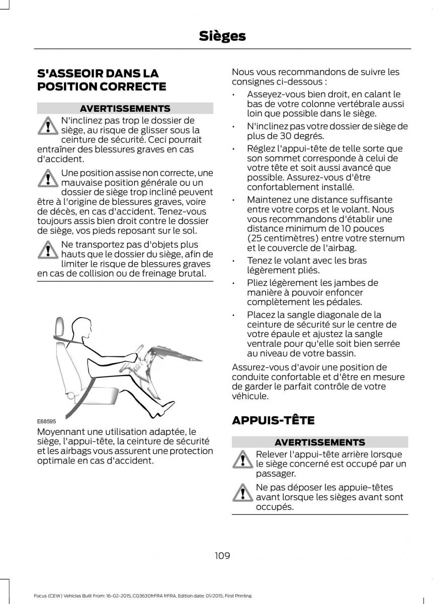 Ford Focus III 3 FL manuel du proprietaire / page 111