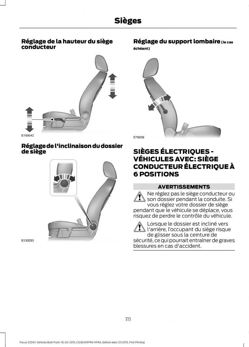 Ford Focus III 3 FL manuel du proprietaire / page 113