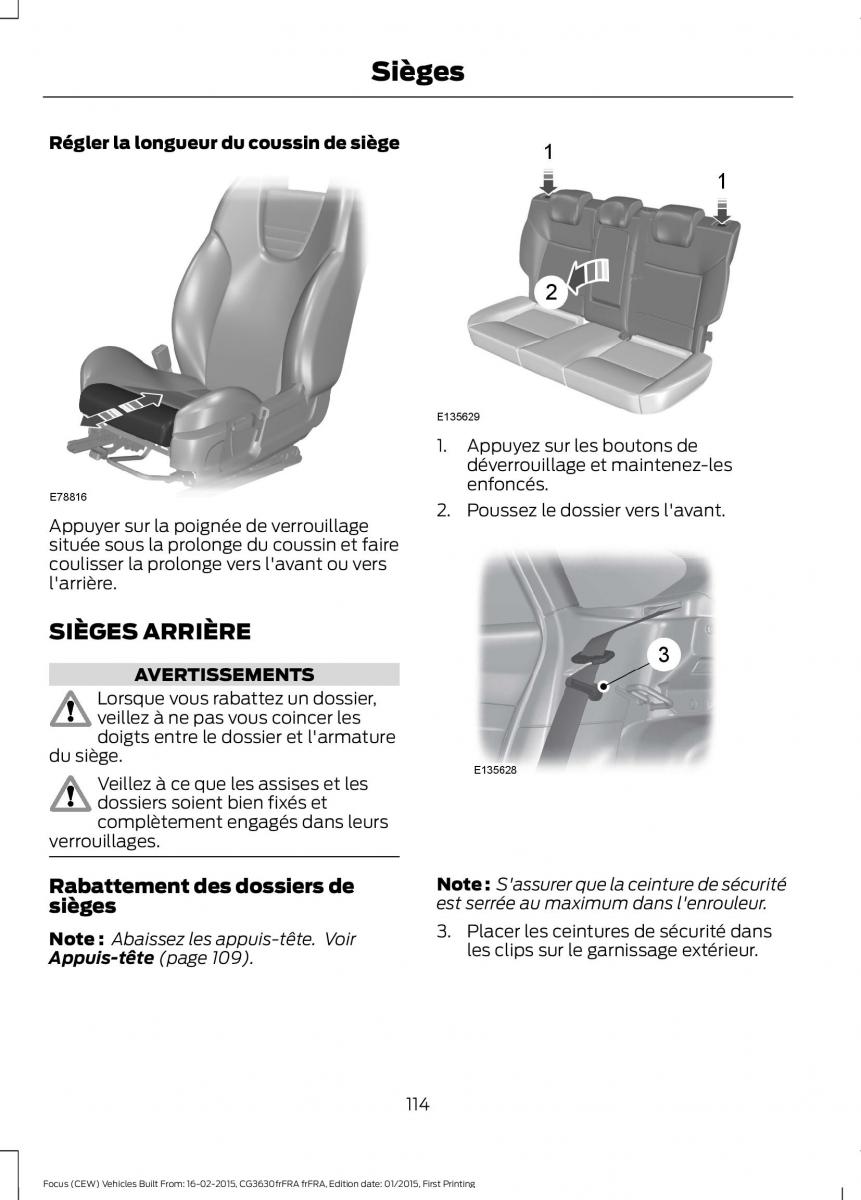 Ford Focus III 3 FL manuel du proprietaire / page 116