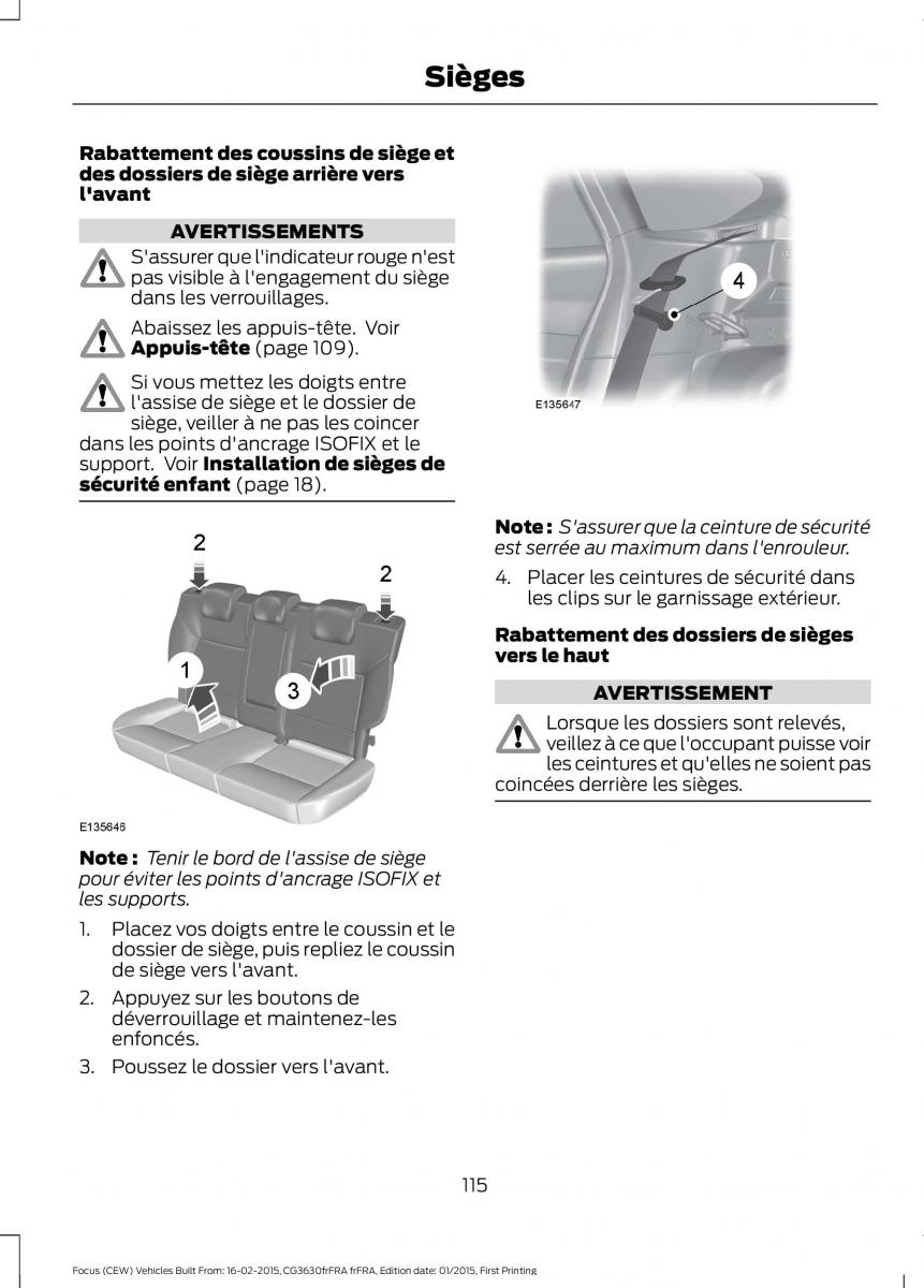 Ford Focus III 3 FL manuel du proprietaire / page 117