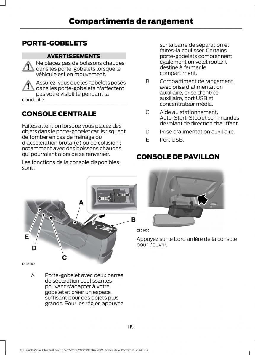 Ford Focus III 3 FL manuel du proprietaire / page 121