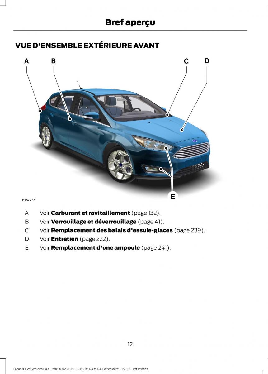 Ford Focus III 3 FL manuel du proprietaire / page 14