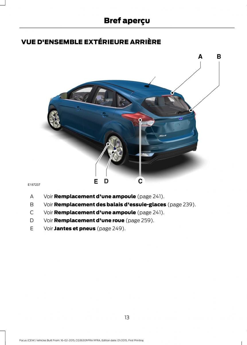 Ford Focus III 3 FL manuel du proprietaire / page 15