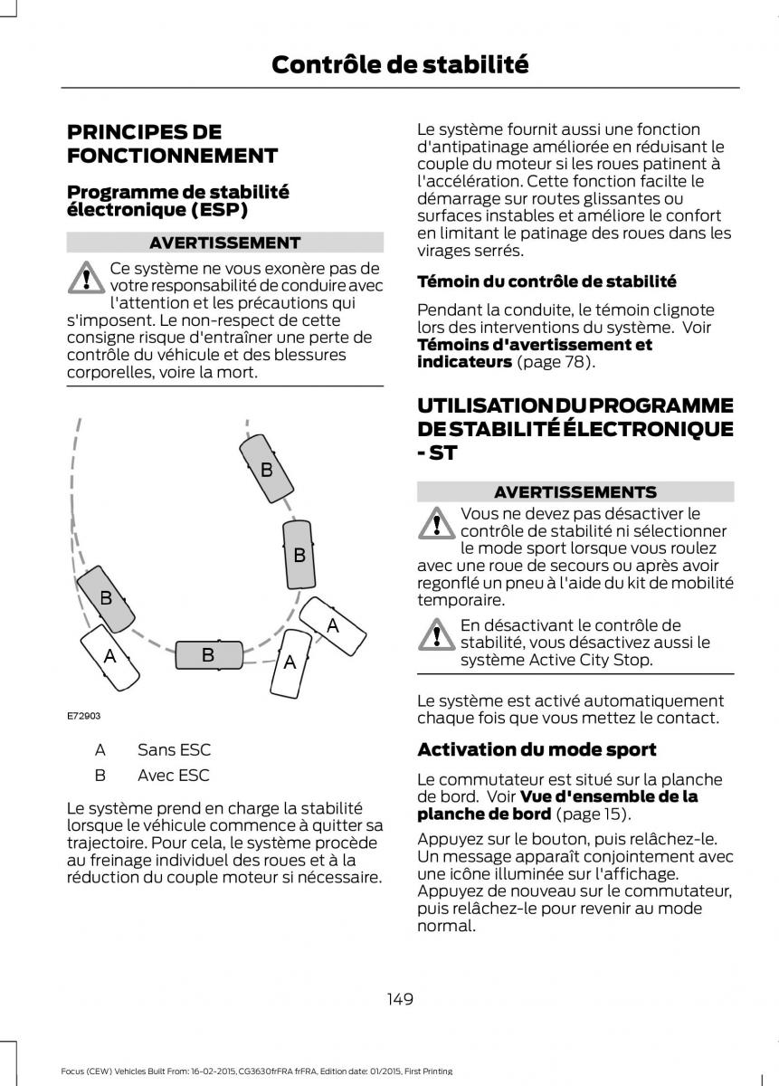 Ford Focus III 3 FL manuel du proprietaire / page 151