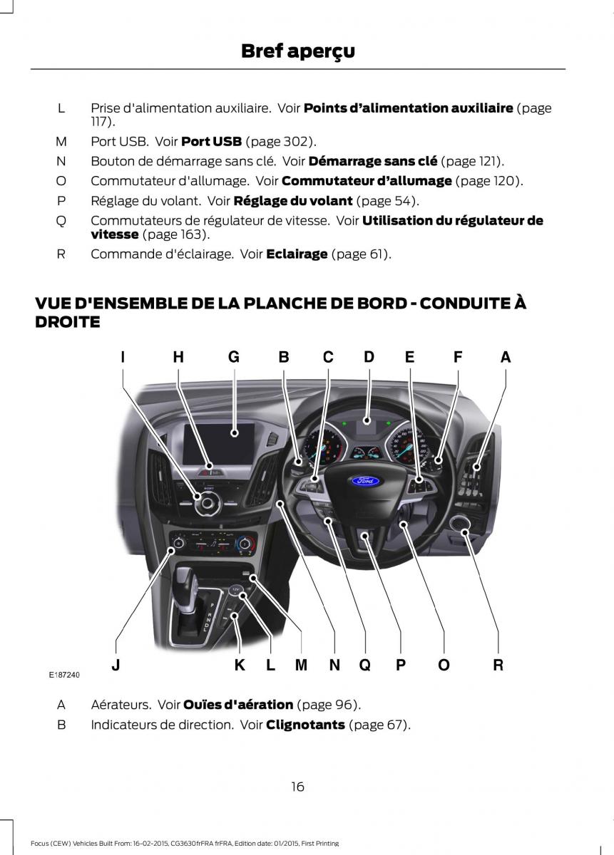 Ford Focus III 3 FL manuel du proprietaire / page 18