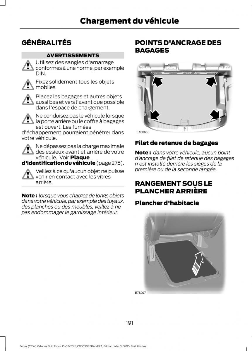 Ford Focus III 3 FL manuel du proprietaire / page 193