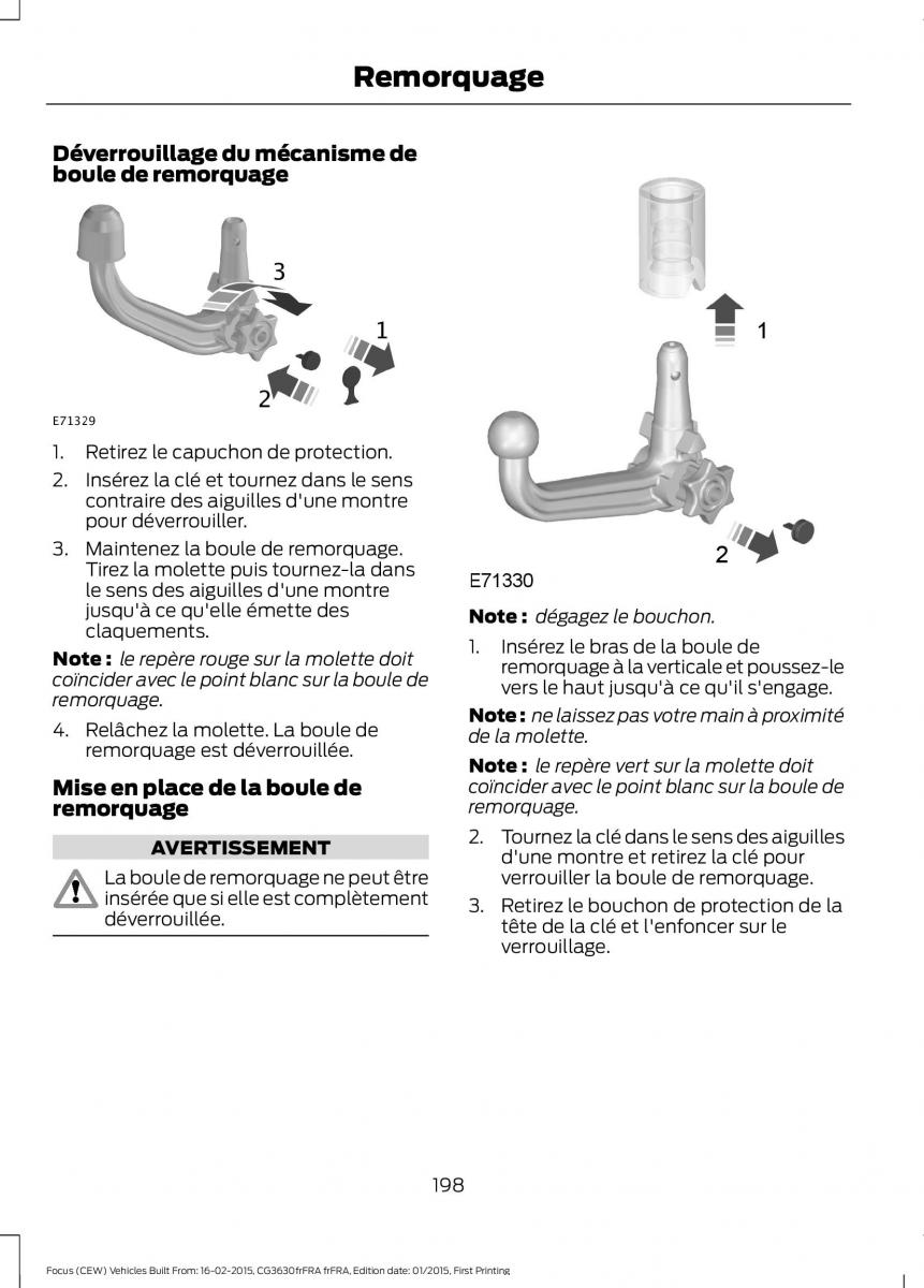 Ford Focus III 3 FL manuel du proprietaire / page 200