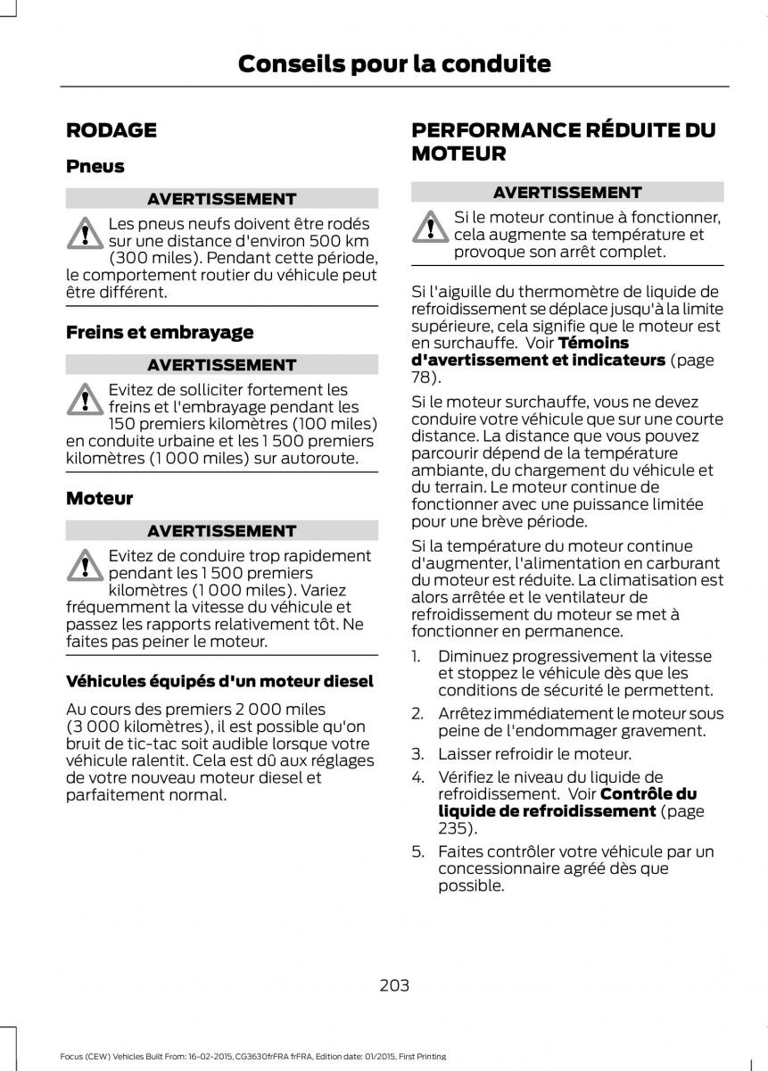 Ford Focus III 3 FL manuel du proprietaire / page 205