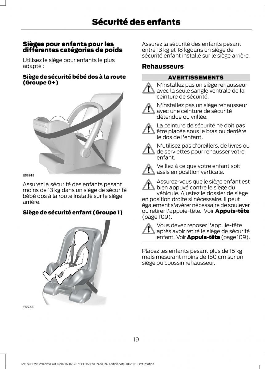 Ford Focus III 3 FL manuel du proprietaire / page 21