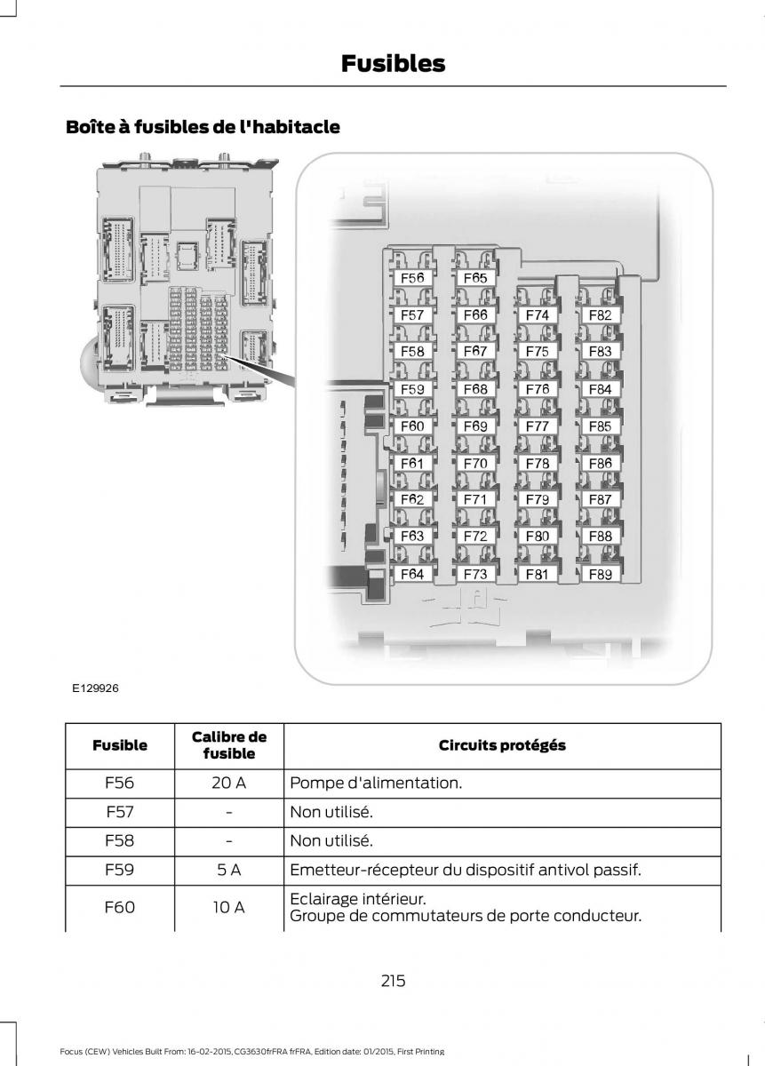 Ford Focus III 3 FL manuel du proprietaire / page 217