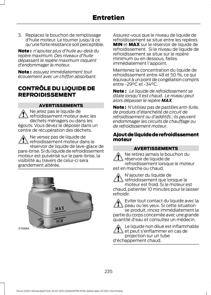 Ford Focus III 3 FL manuel du proprietaire / page 237