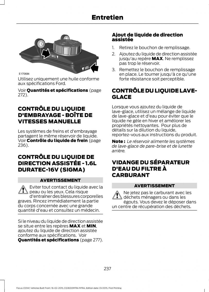 Ford Focus III 3 FL manuel du proprietaire / page 239