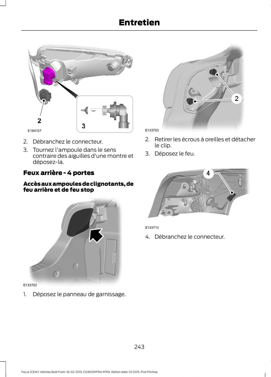 Ford Focus III 3 FL manuel du proprietaire / page 245