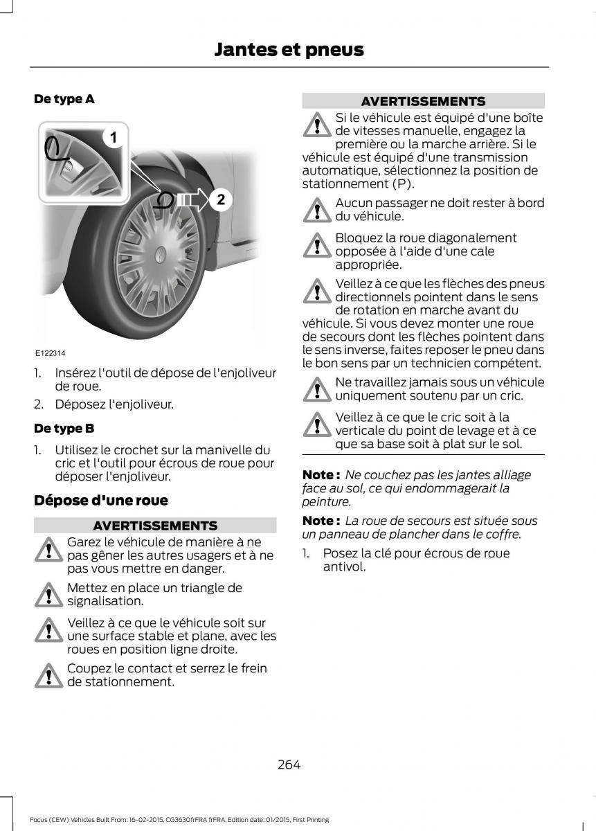 Ford Focus III 3 FL manuel du proprietaire / page 266