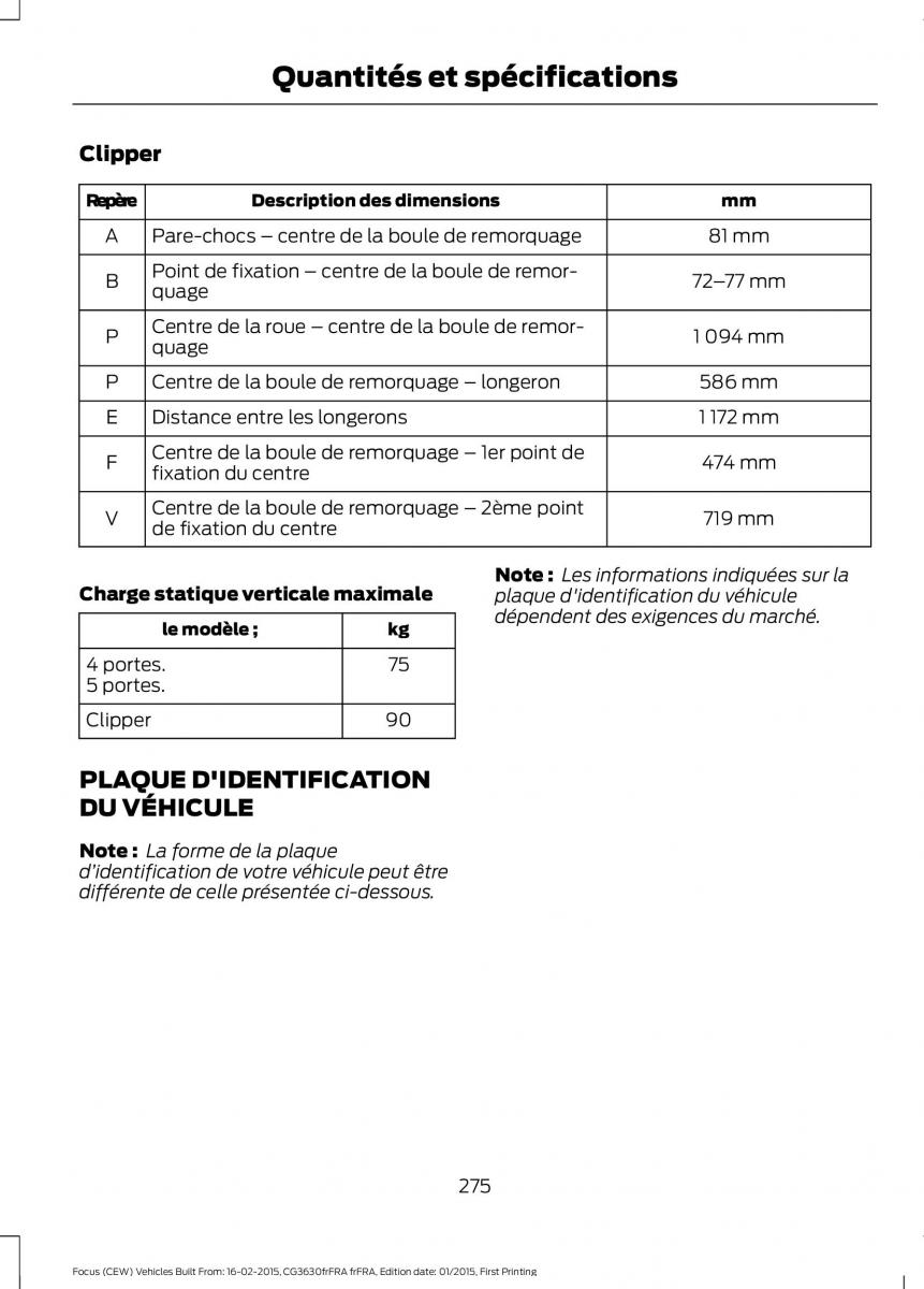 Ford Focus III 3 FL manuel du proprietaire / page 277