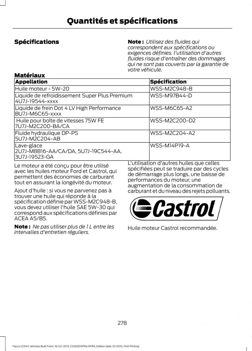 Ford Focus III 3 FL manuel du proprietaire / page 280