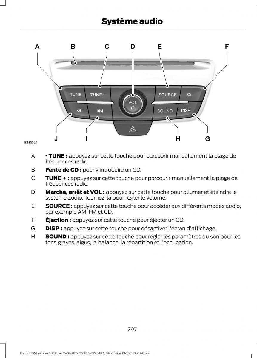 Ford Focus III 3 FL manuel du proprietaire / page 299