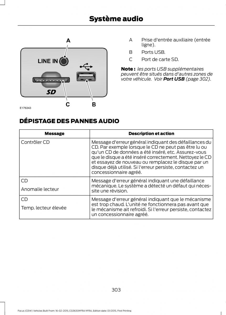 Ford Focus III 3 FL manuel du proprietaire / page 305